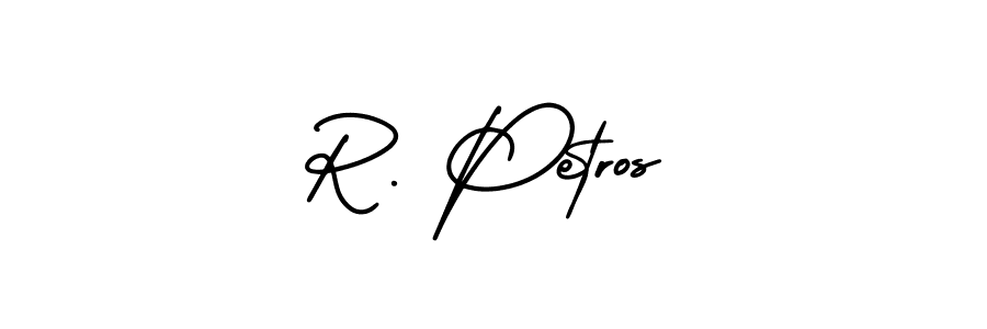 Design your own signature with our free online signature maker. With this signature software, you can create a handwritten (AmerikaSignatureDemo-Regular) signature for name R. Petros. R. Petros signature style 3 images and pictures png