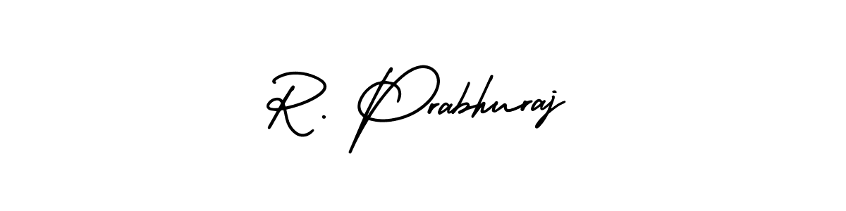 This is the best signature style for the R. Prabhuraj name. Also you like these signature font (AmerikaSignatureDemo-Regular). Mix name signature. R. Prabhuraj signature style 3 images and pictures png