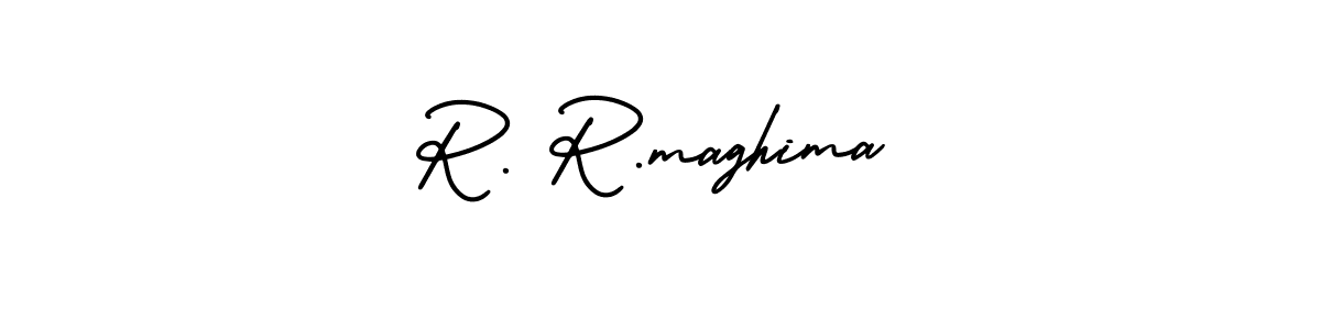 How to Draw R. R.maghima signature style? AmerikaSignatureDemo-Regular is a latest design signature styles for name R. R.maghima. R. R.maghima signature style 3 images and pictures png