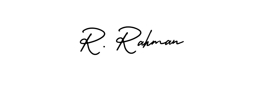 Create a beautiful signature design for name R. Rahman. With this signature (AmerikaSignatureDemo-Regular) fonts, you can make a handwritten signature for free. R. Rahman signature style 3 images and pictures png