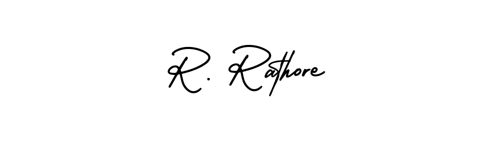 Similarly AmerikaSignatureDemo-Regular is the best handwritten signature design. Signature creator online .You can use it as an online autograph creator for name R. Rathore. R. Rathore signature style 3 images and pictures png