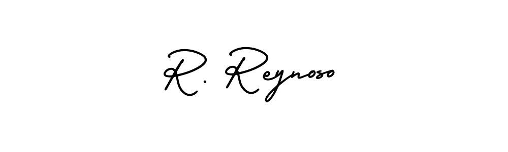 You should practise on your own different ways (AmerikaSignatureDemo-Regular) to write your name (R. Reynoso) in signature. don't let someone else do it for you. R. Reynoso signature style 3 images and pictures png