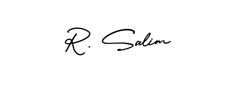 Make a beautiful signature design for name R. Salim. With this signature (AmerikaSignatureDemo-Regular) style, you can create a handwritten signature for free. R. Salim signature style 3 images and pictures png