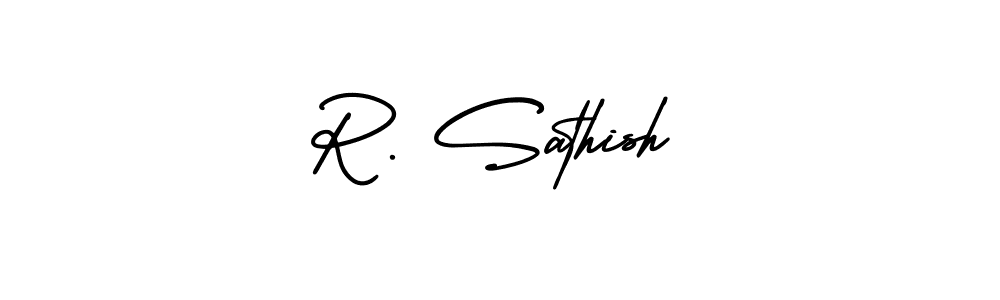 Design your own signature with our free online signature maker. With this signature software, you can create a handwritten (AmerikaSignatureDemo-Regular) signature for name R. Sathish. R. Sathish signature style 3 images and pictures png