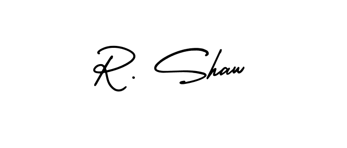 The best way (AmerikaSignatureDemo-Regular) to make a short signature is to pick only two or three words in your name. The name R. Shaw include a total of six letters. For converting this name. R. Shaw signature style 3 images and pictures png