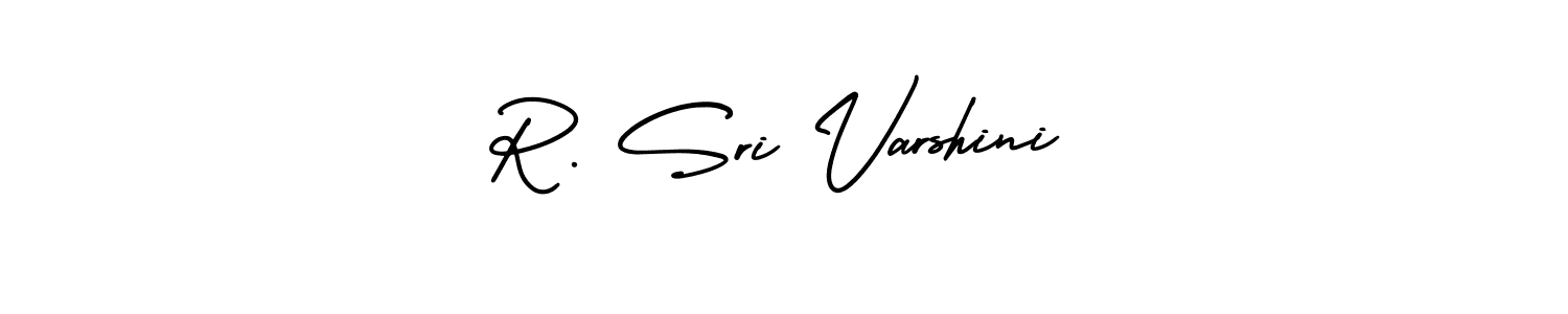 This is the best signature style for the R. Sri Varshini name. Also you like these signature font (AmerikaSignatureDemo-Regular). Mix name signature. R. Sri Varshini signature style 3 images and pictures png