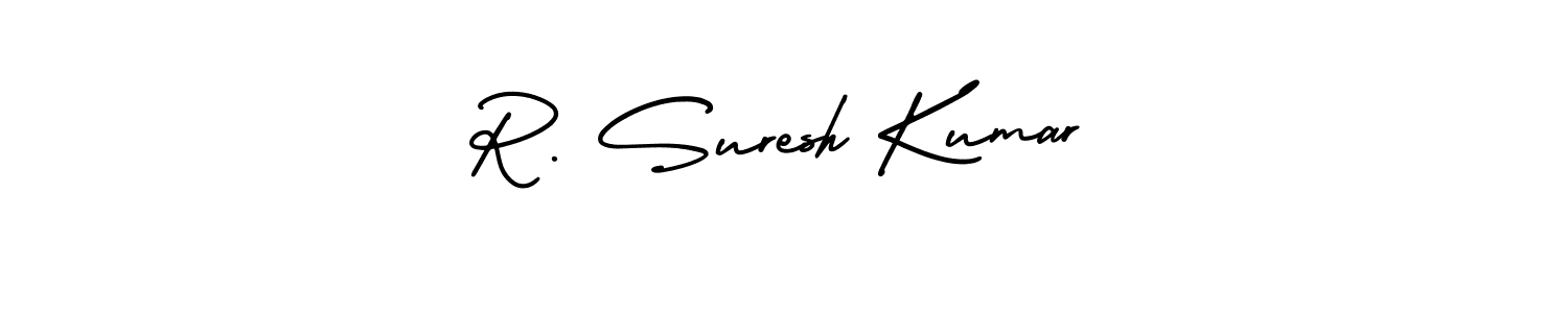 The best way (AmerikaSignatureDemo-Regular) to make a short signature is to pick only two or three words in your name. The name R. Suresh Kumar include a total of six letters. For converting this name. R. Suresh Kumar signature style 3 images and pictures png