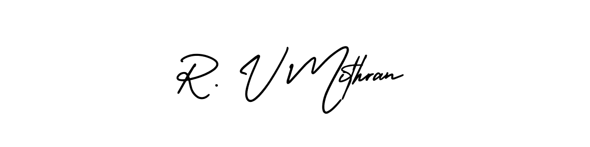 Design your own signature with our free online signature maker. With this signature software, you can create a handwritten (AmerikaSignatureDemo-Regular) signature for name R. V Mithran. R. V Mithran signature style 3 images and pictures png