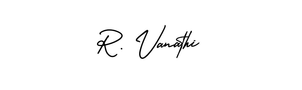 You can use this online signature creator to create a handwritten signature for the name R. Vanathi. This is the best online autograph maker. R. Vanathi signature style 3 images and pictures png