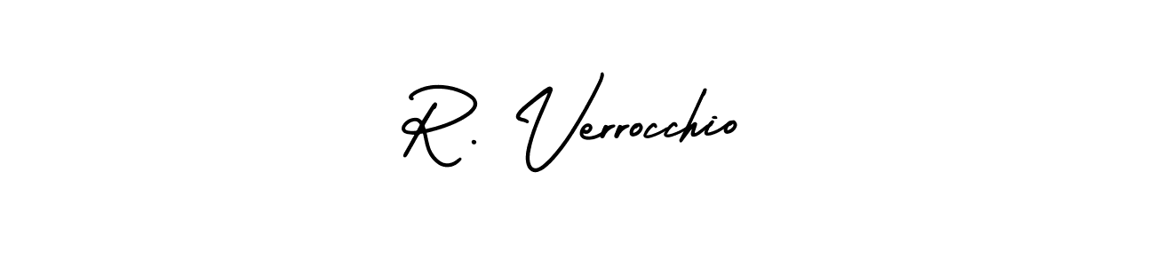Design your own signature with our free online signature maker. With this signature software, you can create a handwritten (AmerikaSignatureDemo-Regular) signature for name R. Verrocchio. R. Verrocchio signature style 3 images and pictures png