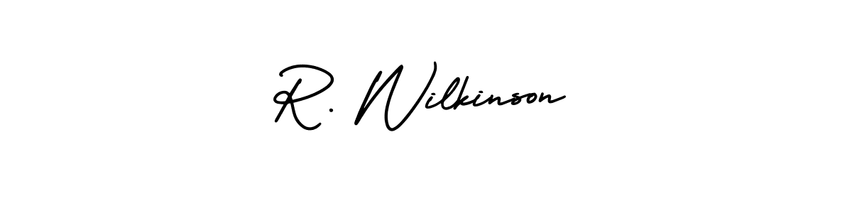 Design your own signature with our free online signature maker. With this signature software, you can create a handwritten (AmerikaSignatureDemo-Regular) signature for name R. Wilkinson. R. Wilkinson signature style 3 images and pictures png