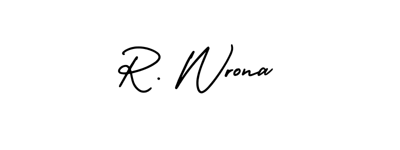 Design your own signature with our free online signature maker. With this signature software, you can create a handwritten (AmerikaSignatureDemo-Regular) signature for name R. Wrona. R. Wrona signature style 3 images and pictures png