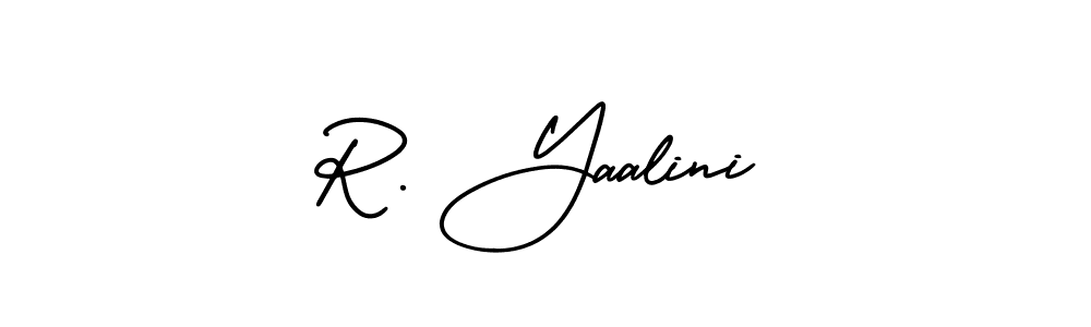 AmerikaSignatureDemo-Regular is a professional signature style that is perfect for those who want to add a touch of class to their signature. It is also a great choice for those who want to make their signature more unique. Get R. Yaalini name to fancy signature for free. R. Yaalini signature style 3 images and pictures png