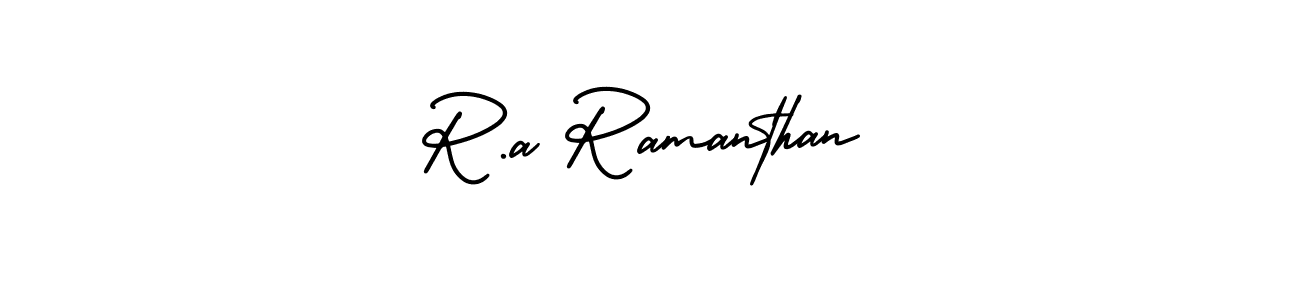 How to make R.a Ramanthan signature? AmerikaSignatureDemo-Regular is a professional autograph style. Create handwritten signature for R.a Ramanthan name. R.a Ramanthan signature style 3 images and pictures png