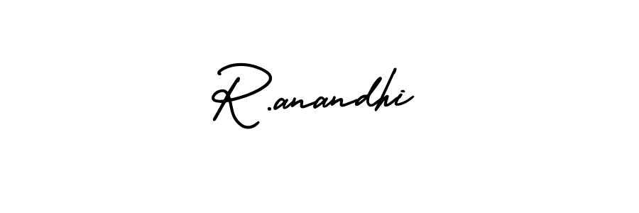 How to make R.anandhi name signature. Use AmerikaSignatureDemo-Regular style for creating short signs online. This is the latest handwritten sign. R.anandhi signature style 3 images and pictures png