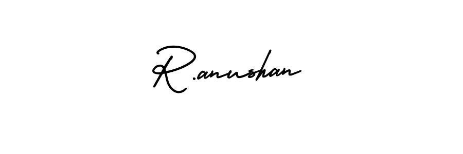 Also You can easily find your signature by using the search form. We will create R.anushan name handwritten signature images for you free of cost using AmerikaSignatureDemo-Regular sign style. R.anushan signature style 3 images and pictures png