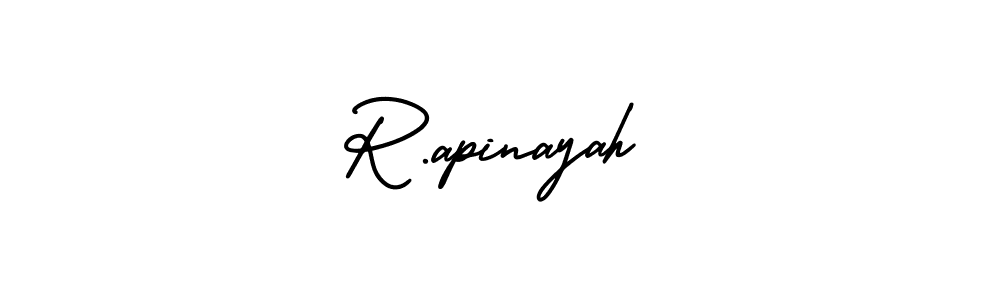 How to make R.apinayah name signature. Use AmerikaSignatureDemo-Regular style for creating short signs online. This is the latest handwritten sign. R.apinayah signature style 3 images and pictures png