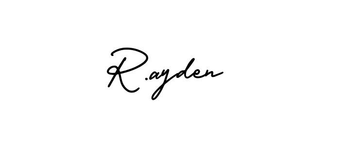 This is the best signature style for the R.ayden name. Also you like these signature font (AmerikaSignatureDemo-Regular). Mix name signature. R.ayden signature style 3 images and pictures png