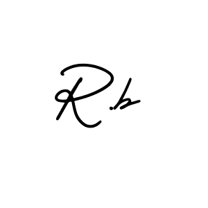 How to make R.b name signature. Use AmerikaSignatureDemo-Regular style for creating short signs online. This is the latest handwritten sign. R.b signature style 3 images and pictures png