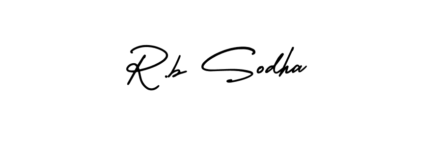 Design your own signature with our free online signature maker. With this signature software, you can create a handwritten (AmerikaSignatureDemo-Regular) signature for name R.b Sodha. R.b Sodha signature style 3 images and pictures png