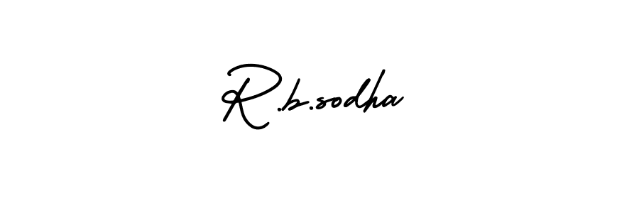 Create a beautiful signature design for name R.b.sodha. With this signature (AmerikaSignatureDemo-Regular) fonts, you can make a handwritten signature for free. R.b.sodha signature style 3 images and pictures png