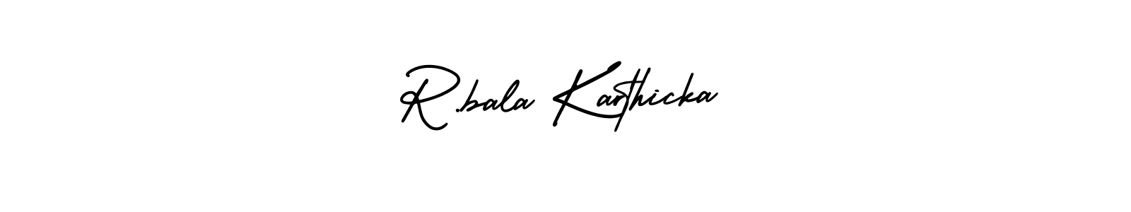 Use a signature maker to create a handwritten signature online. With this signature software, you can design (AmerikaSignatureDemo-Regular) your own signature for name R.bala Karthicka. R.bala Karthicka signature style 3 images and pictures png