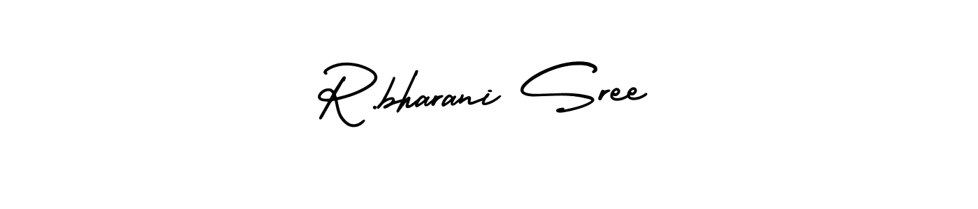 This is the best signature style for the R.bharani Sree name. Also you like these signature font (AmerikaSignatureDemo-Regular). Mix name signature. R.bharani Sree signature style 3 images and pictures png