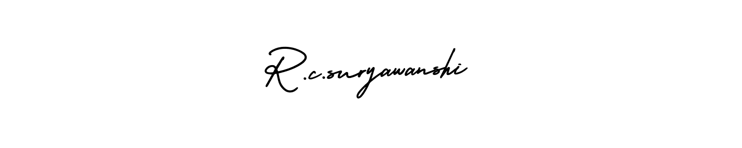 How to make R.c.suryawanshi name signature. Use AmerikaSignatureDemo-Regular style for creating short signs online. This is the latest handwritten sign. R.c.suryawanshi signature style 3 images and pictures png