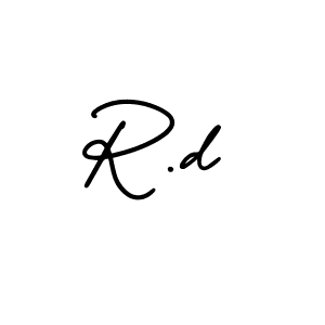 You should practise on your own different ways (AmerikaSignatureDemo-Regular) to write your name (R.d) in signature. don't let someone else do it for you. R.d signature style 3 images and pictures png