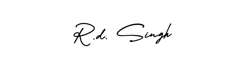 How to make R.d. Singh name signature. Use AmerikaSignatureDemo-Regular style for creating short signs online. This is the latest handwritten sign. R.d. Singh signature style 3 images and pictures png