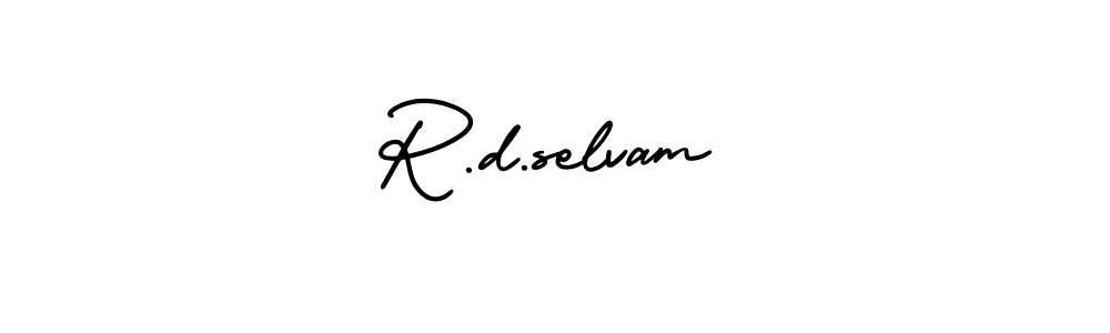 How to make R.d.selvam name signature. Use AmerikaSignatureDemo-Regular style for creating short signs online. This is the latest handwritten sign. R.d.selvam signature style 3 images and pictures png