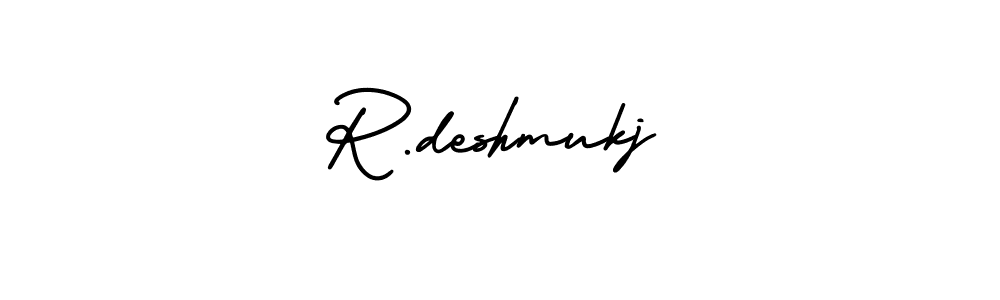 How to make R.deshmukj name signature. Use AmerikaSignatureDemo-Regular style for creating short signs online. This is the latest handwritten sign. R.deshmukj signature style 3 images and pictures png