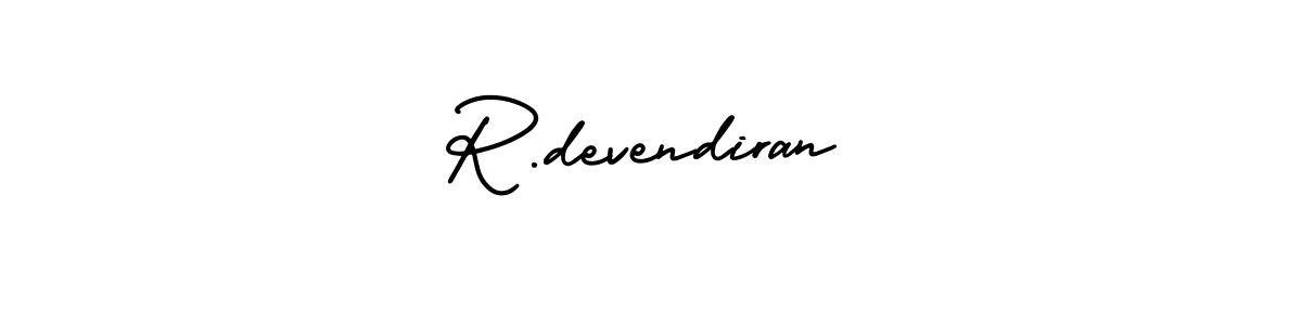 Use a signature maker to create a handwritten signature online. With this signature software, you can design (AmerikaSignatureDemo-Regular) your own signature for name R.devendiran. R.devendiran signature style 3 images and pictures png