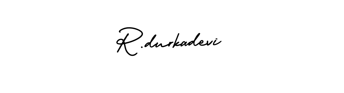 How to make R.durkadevi name signature. Use AmerikaSignatureDemo-Regular style for creating short signs online. This is the latest handwritten sign. R.durkadevi signature style 3 images and pictures png