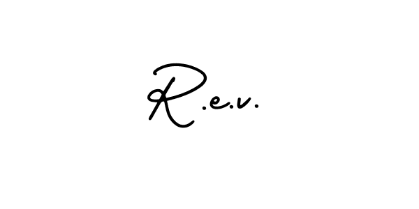 R.e.v. stylish signature style. Best Handwritten Sign (AmerikaSignatureDemo-Regular) for my name. Handwritten Signature Collection Ideas for my name R.e.v.. R.e.v. signature style 3 images and pictures png
