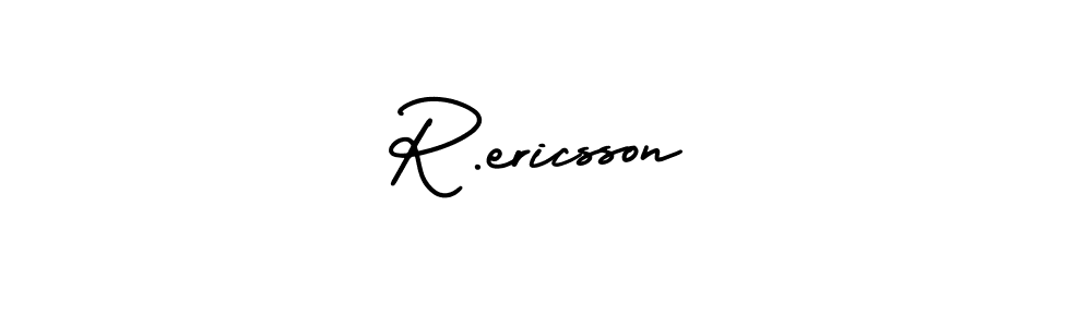 How to make R.ericsson name signature. Use AmerikaSignatureDemo-Regular style for creating short signs online. This is the latest handwritten sign. R.ericsson signature style 3 images and pictures png