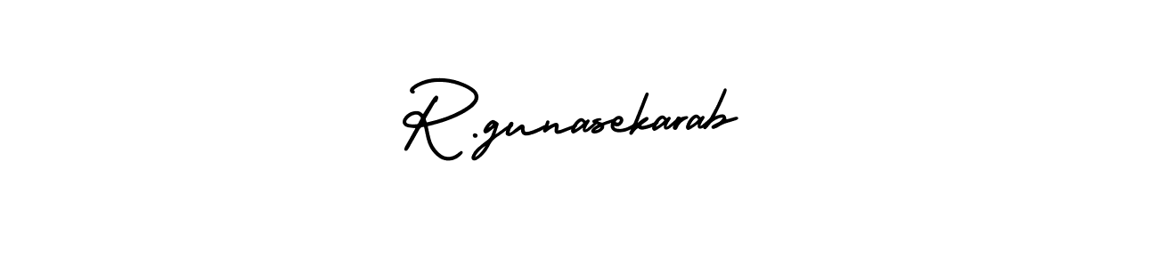 You should practise on your own different ways (AmerikaSignatureDemo-Regular) to write your name (R.gunasekarab) in signature. don't let someone else do it for you. R.gunasekarab signature style 3 images and pictures png