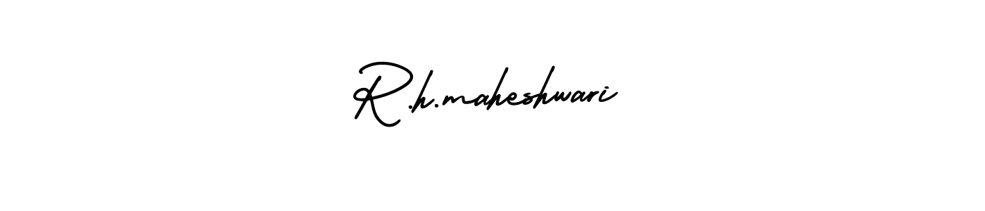 How to make R.h.maheshwari name signature. Use AmerikaSignatureDemo-Regular style for creating short signs online. This is the latest handwritten sign. R.h.maheshwari signature style 3 images and pictures png