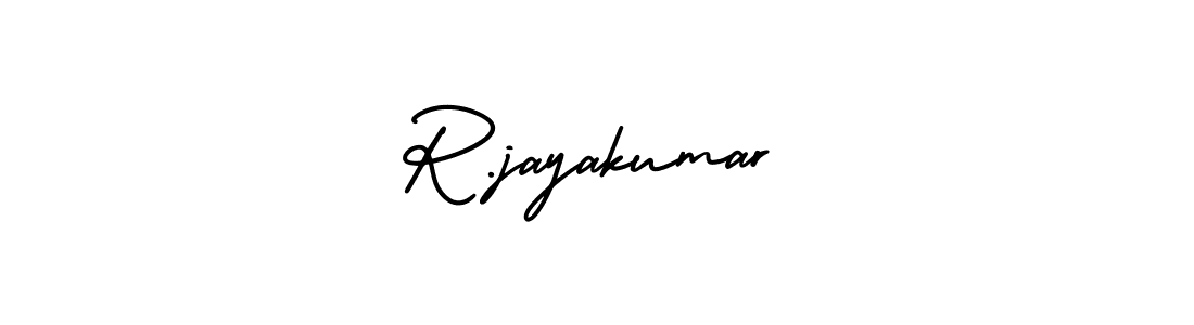 How to make R.jayakumar name signature. Use AmerikaSignatureDemo-Regular style for creating short signs online. This is the latest handwritten sign. R.jayakumar signature style 3 images and pictures png