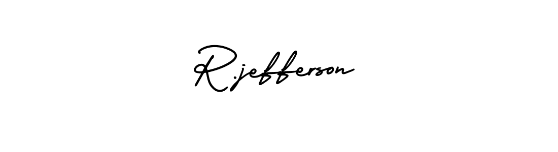 You should practise on your own different ways (AmerikaSignatureDemo-Regular) to write your name (R.jefferson) in signature. don't let someone else do it for you. R.jefferson signature style 3 images and pictures png