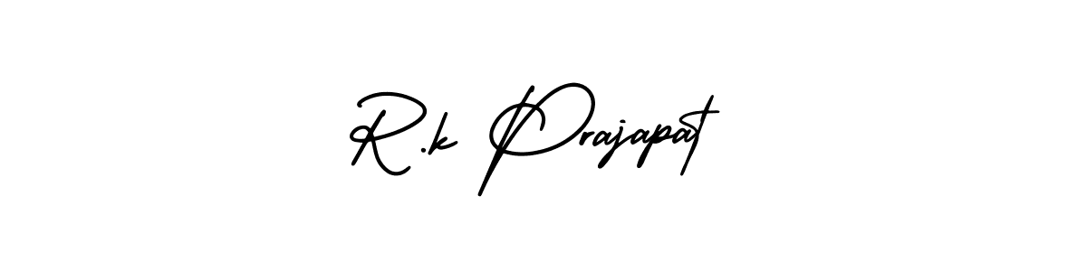 Create a beautiful signature design for name R.k Prajapat. With this signature (AmerikaSignatureDemo-Regular) fonts, you can make a handwritten signature for free. R.k Prajapat signature style 3 images and pictures png