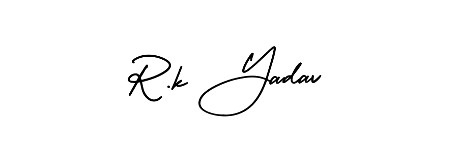 How to Draw R.k Yadav signature style? AmerikaSignatureDemo-Regular is a latest design signature styles for name R.k Yadav. R.k Yadav signature style 3 images and pictures png