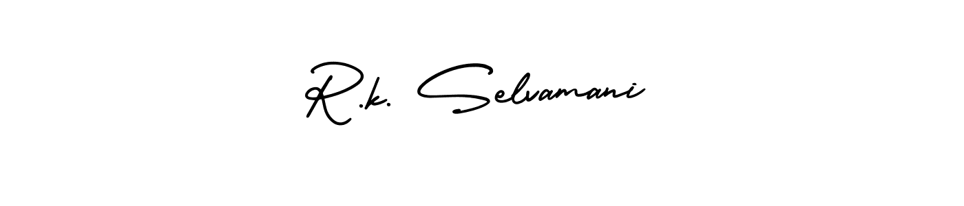 Use a signature maker to create a handwritten signature online. With this signature software, you can design (AmerikaSignatureDemo-Regular) your own signature for name R.k. Selvamani. R.k. Selvamani signature style 3 images and pictures png