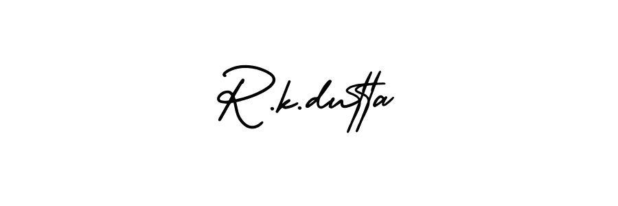Create a beautiful signature design for name R.k.dutta. With this signature (AmerikaSignatureDemo-Regular) fonts, you can make a handwritten signature for free. R.k.dutta signature style 3 images and pictures png