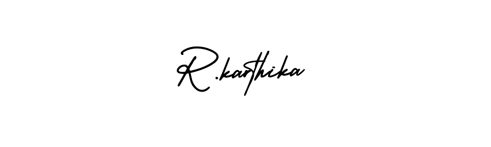 You should practise on your own different ways (AmerikaSignatureDemo-Regular) to write your name (R.karthika) in signature. don't let someone else do it for you. R.karthika signature style 3 images and pictures png