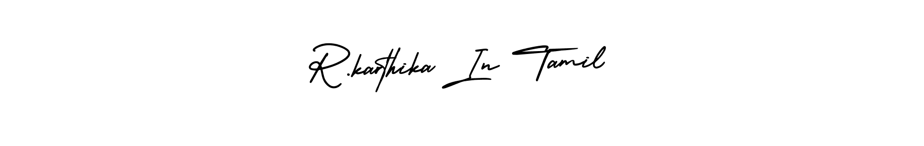You should practise on your own different ways (AmerikaSignatureDemo-Regular) to write your name (R.karthika In Tamil) in signature. don't let someone else do it for you. R.karthika In Tamil signature style 3 images and pictures png