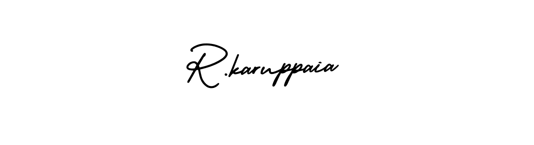 How to Draw R.karuppaia signature style? AmerikaSignatureDemo-Regular is a latest design signature styles for name R.karuppaia. R.karuppaia signature style 3 images and pictures png
