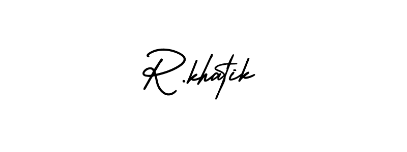 Create a beautiful signature design for name R.khatik. With this signature (AmerikaSignatureDemo-Regular) fonts, you can make a handwritten signature for free. R.khatik signature style 3 images and pictures png
