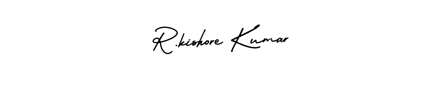 How to Draw R.kishore Kumar signature style? AmerikaSignatureDemo-Regular is a latest design signature styles for name R.kishore Kumar. R.kishore Kumar signature style 3 images and pictures png