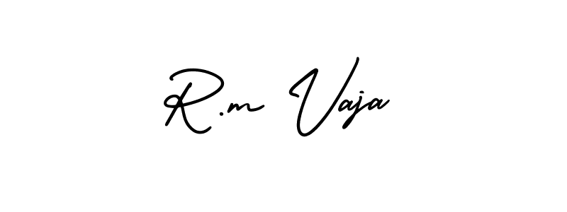 Make a beautiful signature design for name R.m Vaja. With this signature (AmerikaSignatureDemo-Regular) style, you can create a handwritten signature for free. R.m Vaja signature style 3 images and pictures png